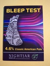 NIGHTJAR brewery BLEEP TEST real ale beer pump clip badge front Yorkshire