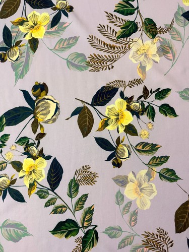 Premium scuba fabric hibiscus - premium,