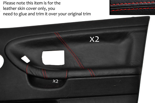 Red stitch front door card - front,