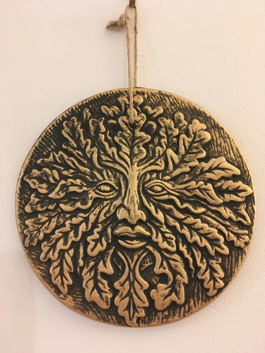 Green man terracotta wall - green,