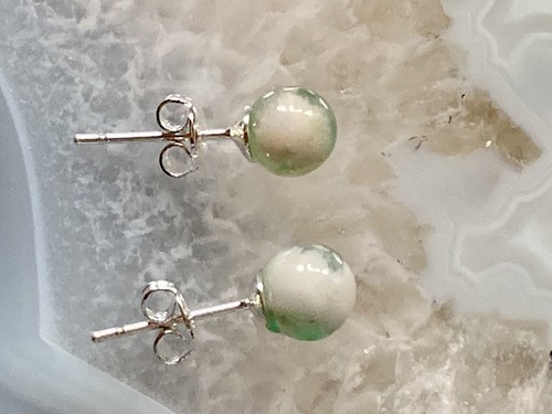 Green flower agate gemstone - green,