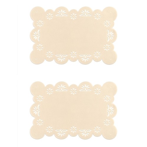 Felt 2pcs flower - 2pcs, ivory