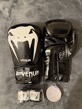 Venum 12oz Boxing Gloves With Hand wraps And Mouth Guard 