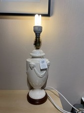 Wedgwood Swag And Rams Head Design cream lamp with wooden base only