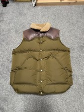Rocky Mountain Featherbed Down Vest 40 Made in Japan - olive green
