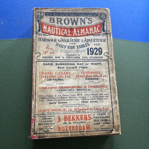 Brown nautical almanac 1929 - nautical,