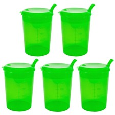 5x Adult Drinking Beaker 250ml Elderly Feeding Cups Lip Spout 4mm x 4mm Lids