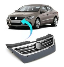 Fits VW Passat CC 2008-2012 Main Centre Front Bumper Grille Black W/Chrome & Pdc