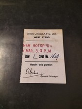 RARE MATCH TICKET LEEDS UNITED V TOTTENHAM HOTSPUR FA CUP 18TH MARCH 1972