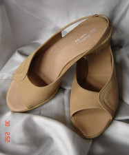 Women's M&S beige suede open