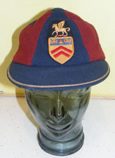 Vintage 1920s college cap cricket club navy blue red  wool JC Smith LTd