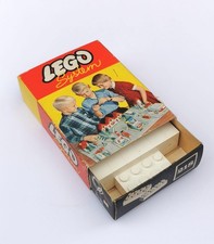 Lego system collectable vintage box 218 13x 2x4 white blocks bricks 1950 - 1960s