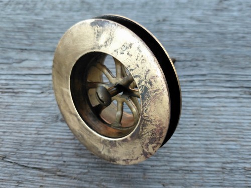 Vintage solid brass plug - solid,
