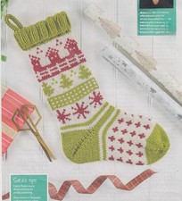 SNOWFALL CHRISTMAS STOCKING KNITTING PATTERN~MAGAZINE EXTRACT