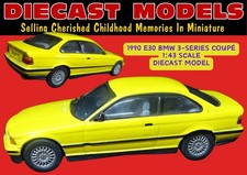 BMW 3-SERIES COUPÉ E30 IN YELLOW; 1:43 SCALE MINICHAMPS DIECAST COLLECTORS MODEL