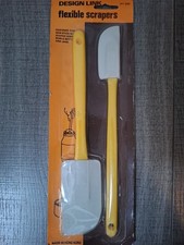 Vintage Retro Yellow Flexible Scrapers Spatulas Hong Kong New Old Kitchenalia