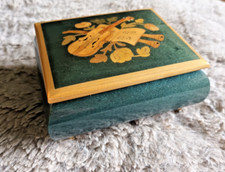 Vintage Italian Inlaid Wood Music Box  Excellent Condition Working
