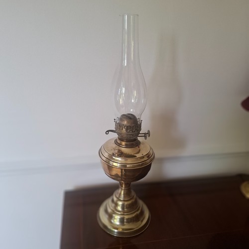 Vintage brass oil lamp with
