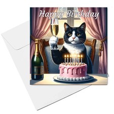 Cat Birthday Card (15cm x