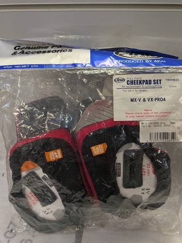 Arai cheek pads grey red - arai,