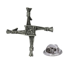 English Handmade Pewter St Brigid Cross Lapel Pin Badge20 x 15mm