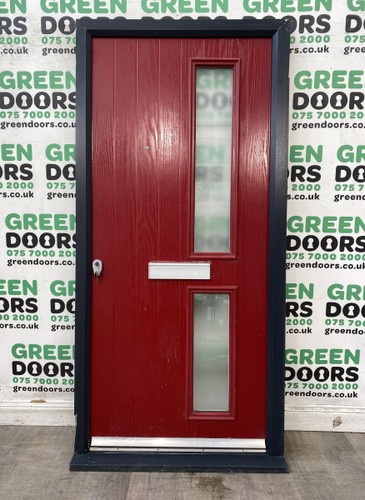 Red composite front door - front,