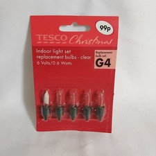 Tesco G4 Vintage Retro Spare bulbs 6v Christmas Light Inc Fuse bulb 
