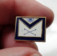Pre-owned Freemason Apron Enamel Lapel Pin Badge Marshal (Slight mark)