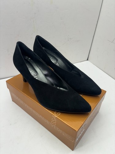 Ladies slip black suede - ladies,