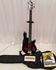 Gear4music Bass Guitar (Deep Red) BG-CHG-TRB (V2) + Bag/Manual - Excellent