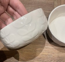 ORLA KIELY Cream Raised Stem Soup / Cereal Bowls Set Of 2