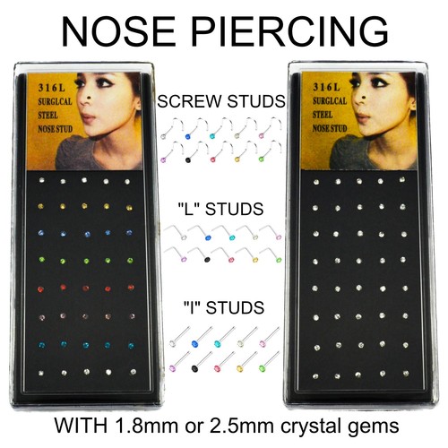Nose studs set box - studs, straight