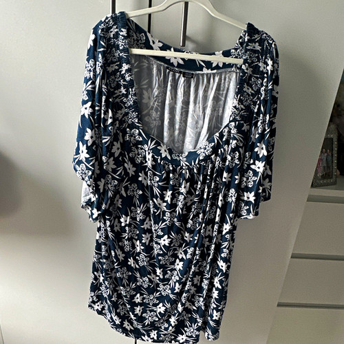 Evans blue white floral - evans,