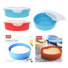 Plastic Papad Box Food Storage Containers Round Clip Lock Lid Airtight Box Cake