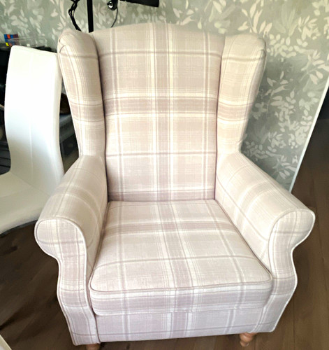 Beige check polyester - check,
