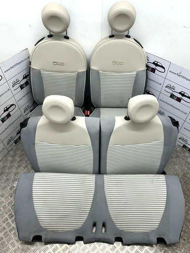 Fiat 500 seats grey - grey, ivory