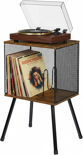 Vinyl record player stand with - record,