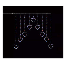 Rainbow  LED Heart Curtain Lights Premier Christmas Window Lights 1.2M x 1.2M