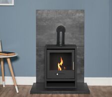 BIO ETHANOL STOVE BLACK STOVE 1 with PIPE BACK PANEL HEARTH No chimney needed