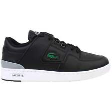 Lacoste Court Cage 0721 1 SMA Lace-Up Black Smooth Leather Mens Trainers 741SMA0