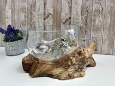 Molten Glass Fruit Bowl Teak