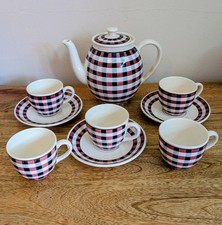 Rare Villeroy and Boch Mettlach Glasgow teaset Teapot 5x Cup 3x Saucer 8202 vgc