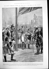 Old Print British Flag Hoisted Cape Colony Christmas Presents Ladies 1902 20th