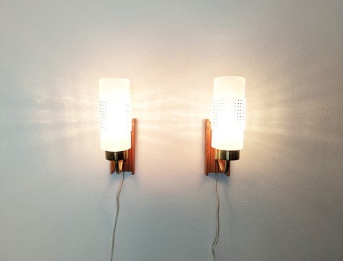 Vintage pair sconces mid - pair, of