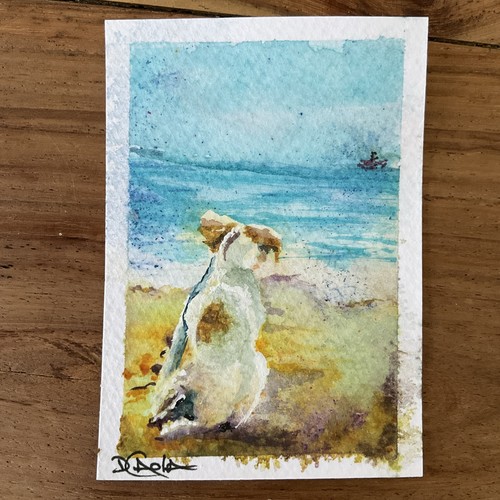 Watercolor aceo painting jack - aceo,