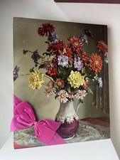 Vintage 50s Cadbury’s Cardboard Chocolate Gift Display Box Ribbon Flowers Large