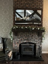 Very large solid wood rustic mirror dark wood 1 off piece oak pine shabby chic 