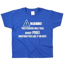 Pool Kids Children's Kid's T-Shirt Cue Sport Snooker Table Game Funny Cool Gift 