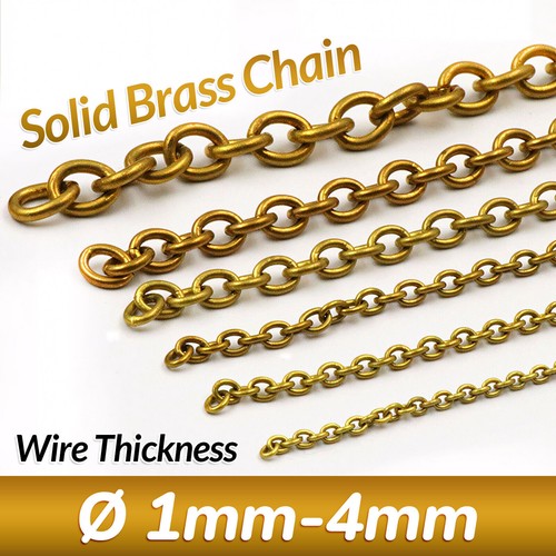 Solid brass chain - solid, width