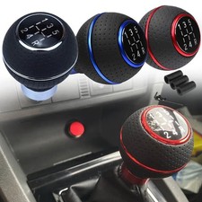 5 Speed Shift Knob Gear Stick Leather Shifter Lever Shifting Transmission